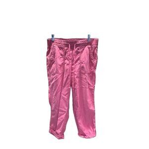 Talbots 4P Petite Salmon Pink Drawstring Pants Capris